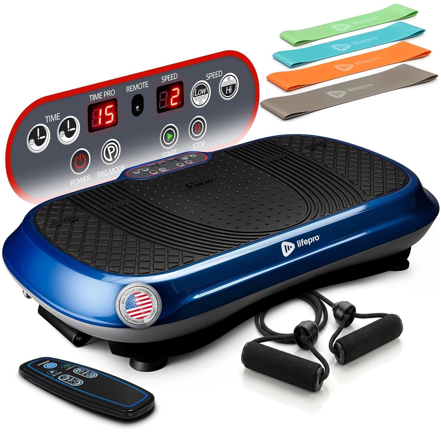 Waver Vibration Plate Exercise Machine – High-Intensity Vibration Plate for Lymphatic Drainage – Full-Body Workout Vibrating Platform with Loop Bands – Fitness Equipment for Strength & Toning